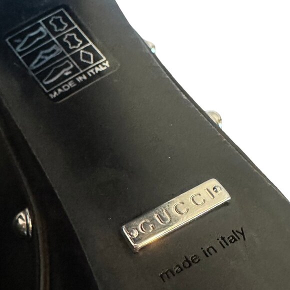 Gucci Betis Glamour Horsebit High Heel Clogs Sandals Stud Open-Toe Size 38.5 - Picture 15 of 15